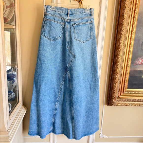 🔥NWT🔥 ZARA Asymmetric Crossover Waist Denim Maxi Skirt - Picture 9 of 13